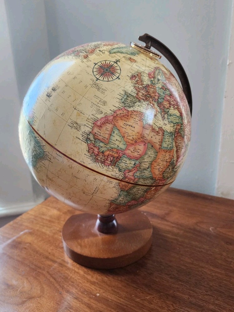 vintage world globe on stand