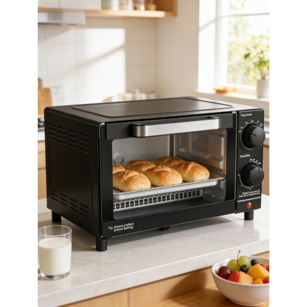 Mainstays 4 Slice Toaster Oven 3 Settings Includes Baking Rack Pan Black