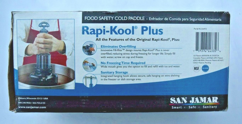 San Jamar Rapi-Kool Plus Food Safety Cold Paddle 64oz
