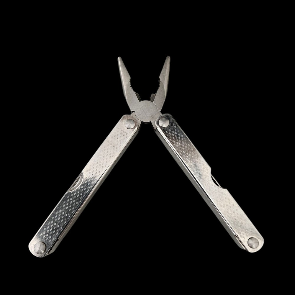Pocket Portable Multi-tool Plier Knife More EUC With Brown Case