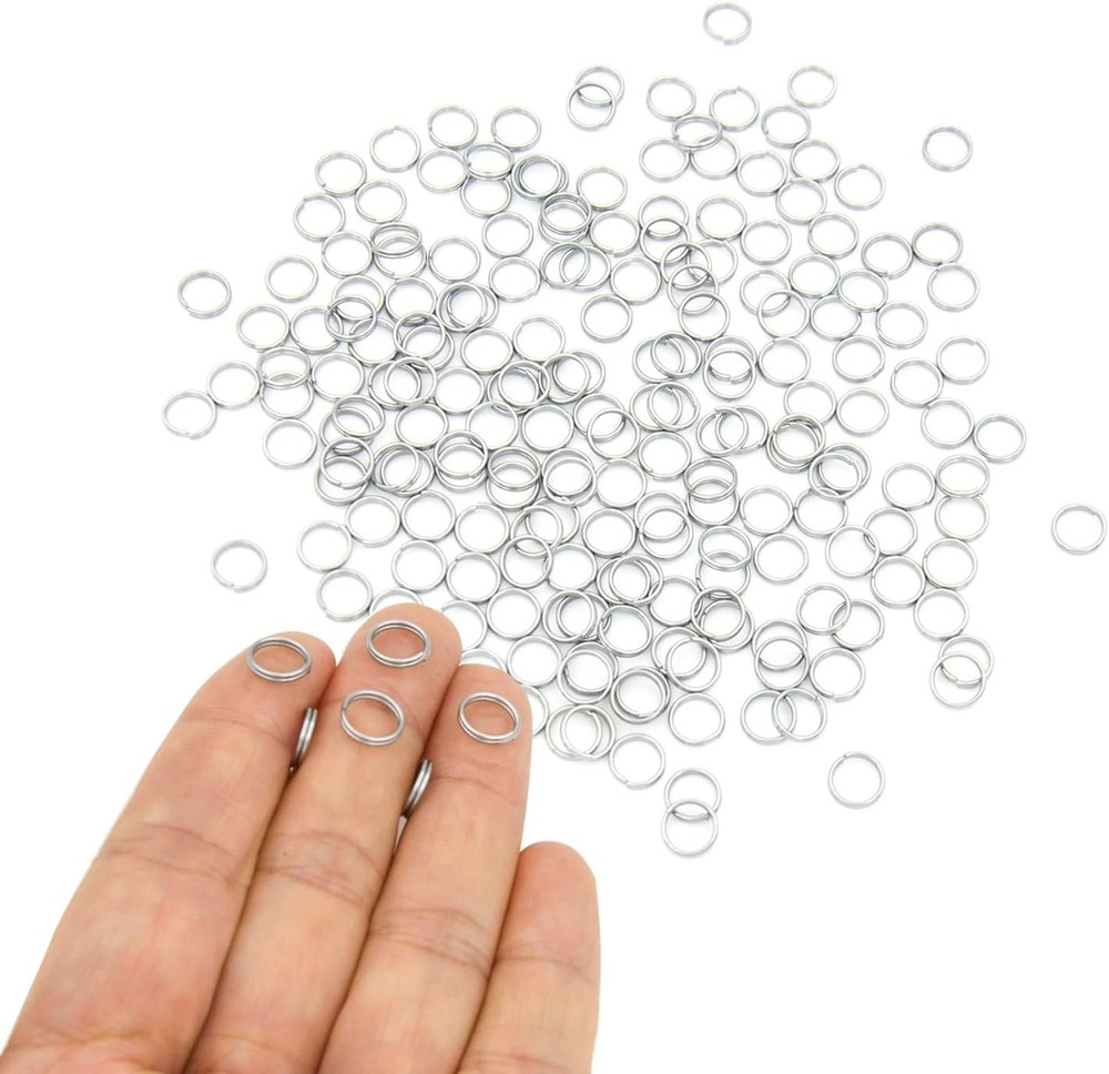 200pcs 8mm Mini Split Jump Ring with Double Loops Small Silver