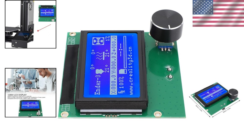 3D Printer LCD Display Screen 12864 Control Panel Blue for Ender 3 Series
