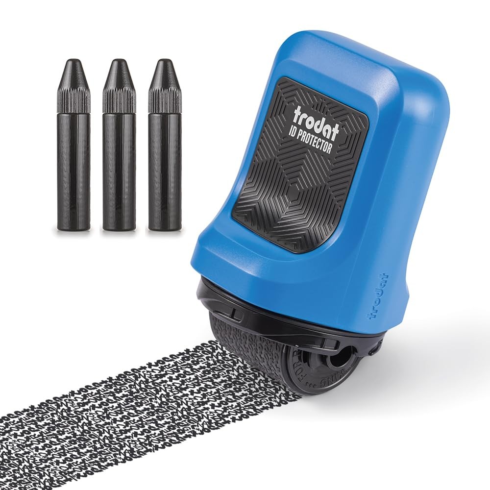 ID Protector Ink Roller – Identity Theft Protection Roller Stamp – incl. 3 BO...