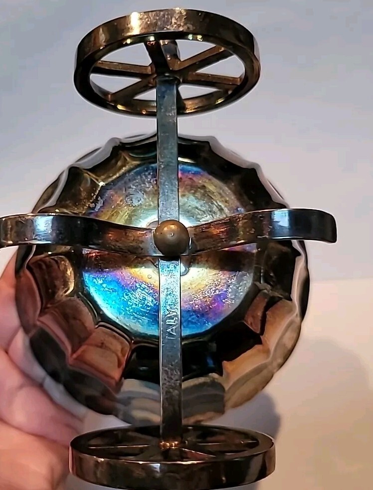 Vtg. Silverplate Wheeled Wagon Caddy, Server. Italy