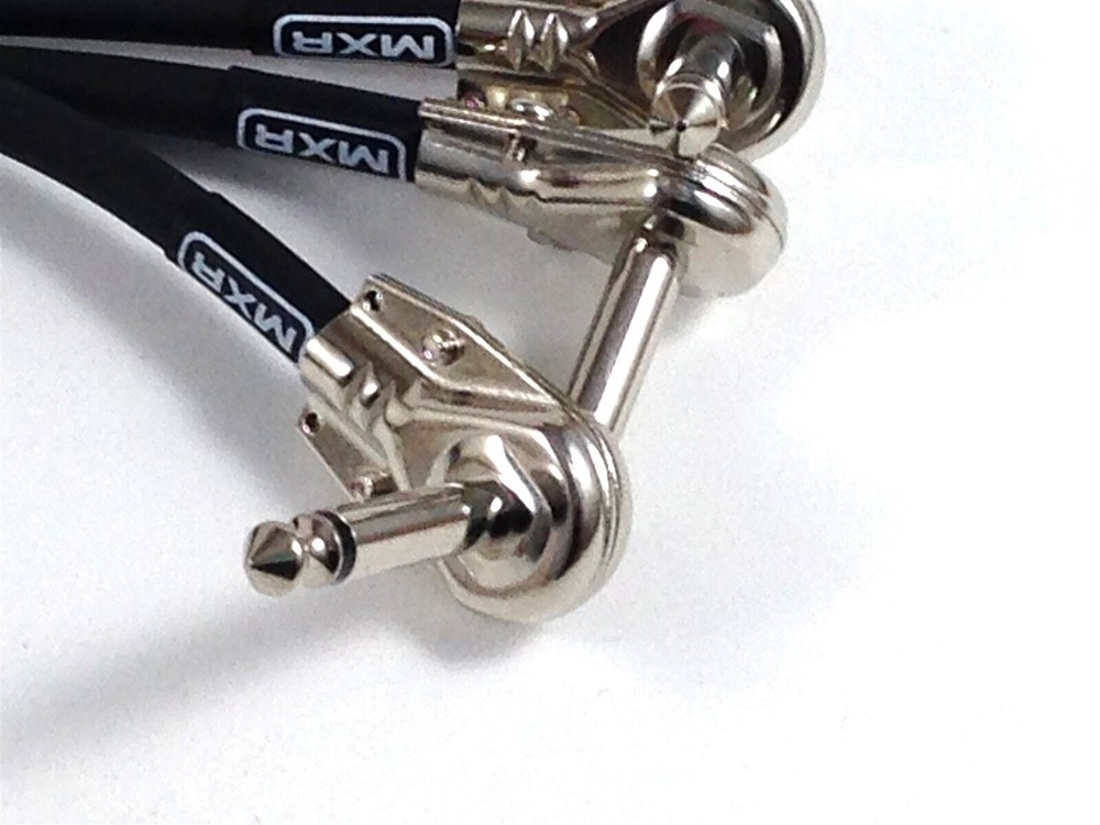 Patch Cables MXR 6 inch (~152mm) 3 Pack 1/4" Angled Flat ( pancake ) ends
