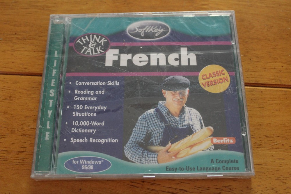 Softkey Think & Talk French Language Course CD Windows 95 98 Berlitz Classic