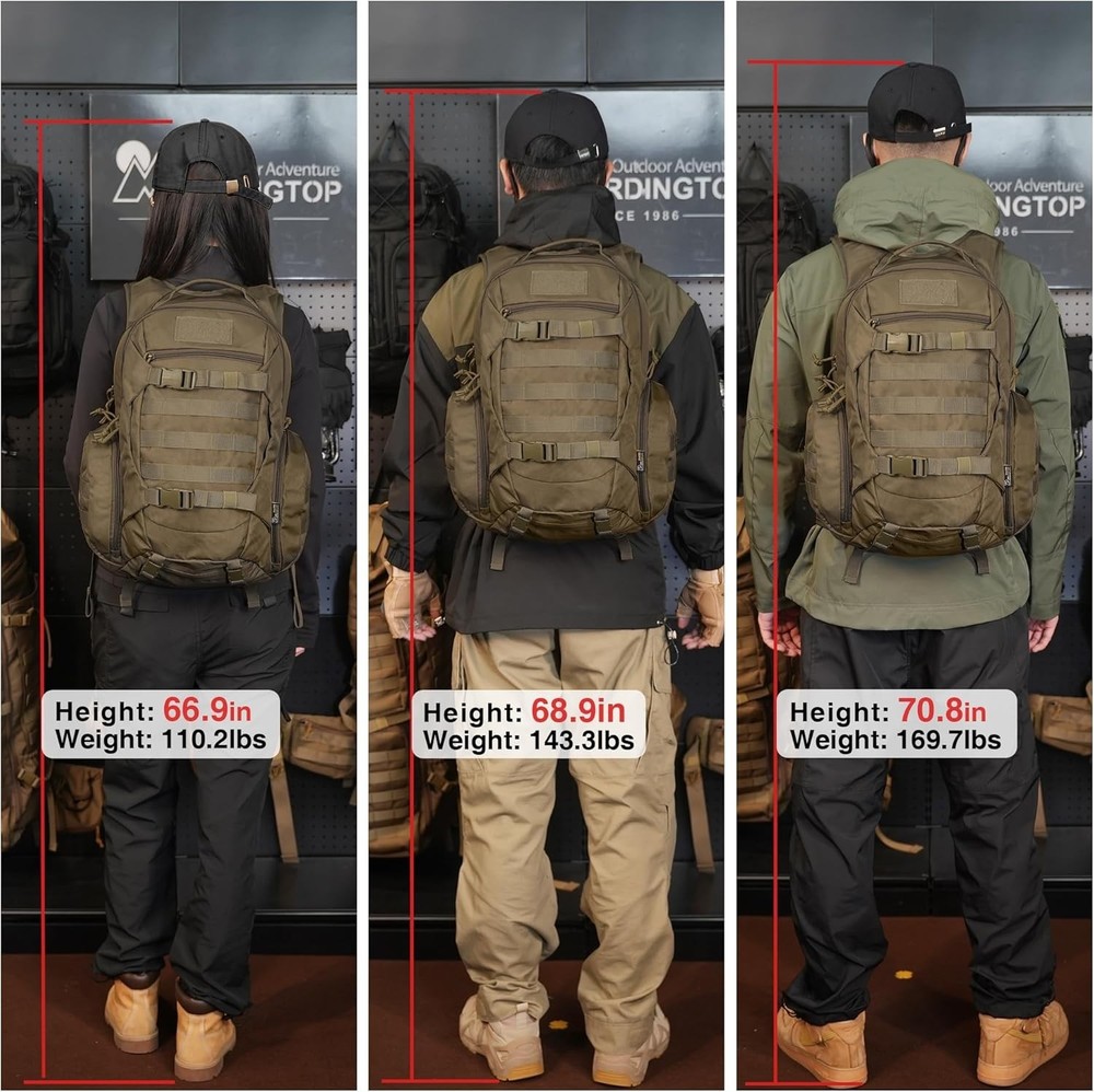 Lightweight 28L Tactical Molle Backpack with Hydration Compartment for Men
