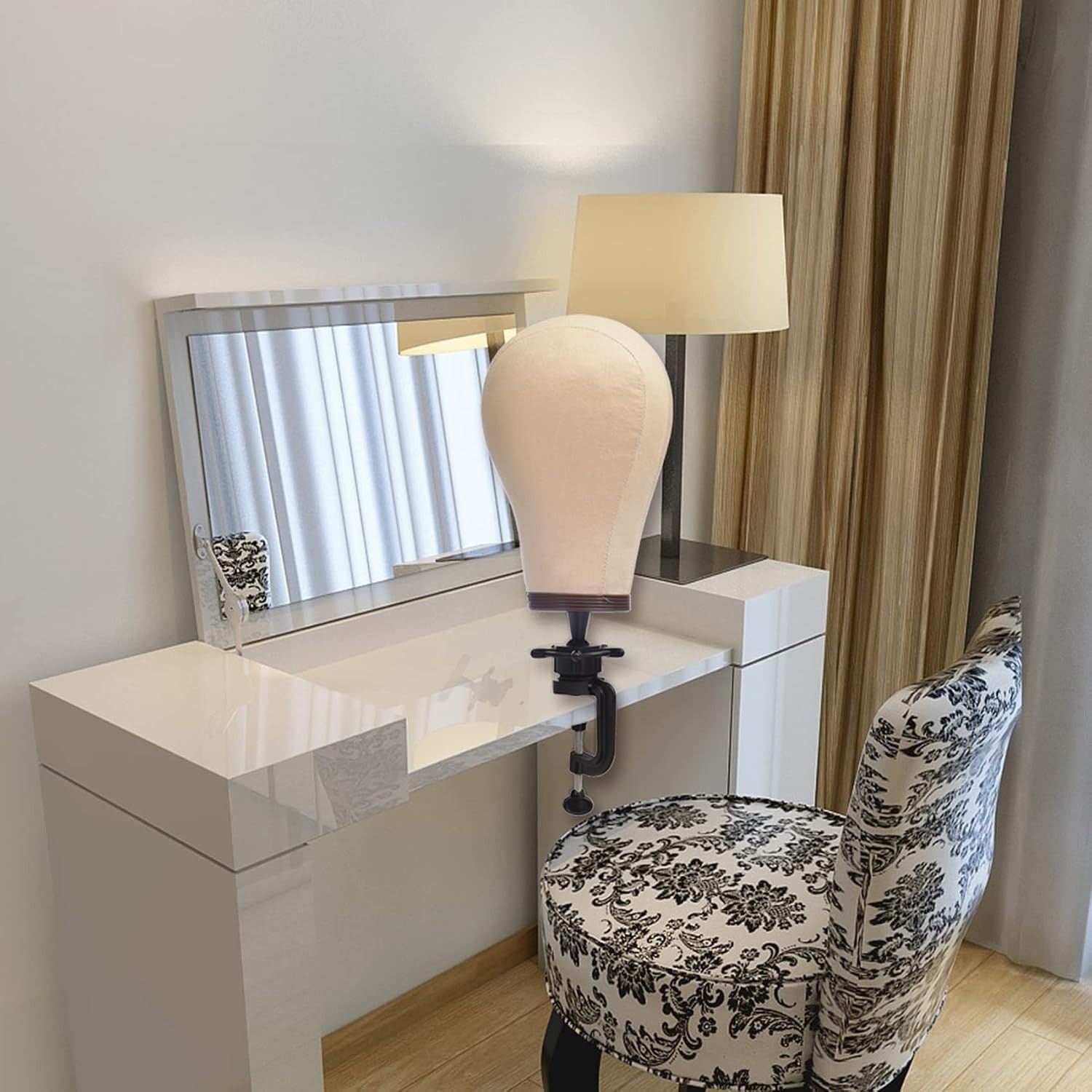 22-inch Cork Canvas Styling Head for Professional Wig Display & Creation