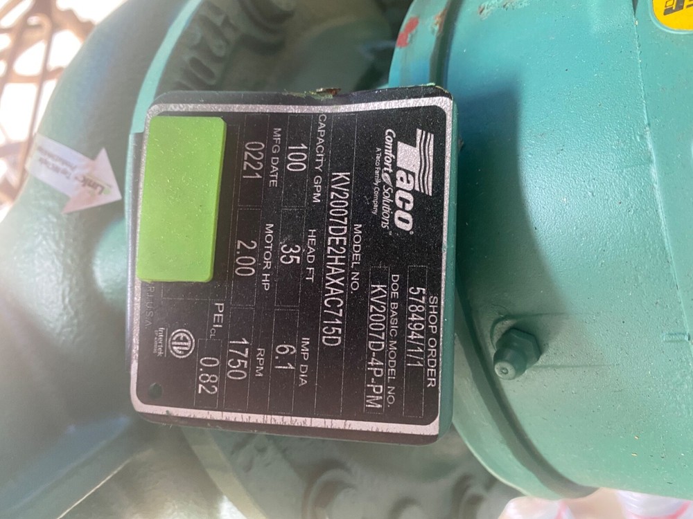 taco hot water circulator pump