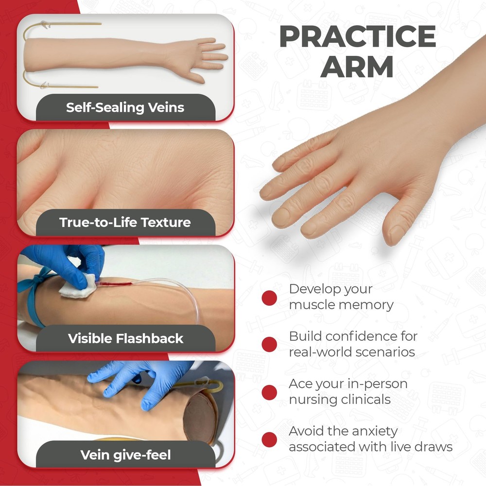IV Practice Kit for Phlebotomy and Venipuncture Training Guide
