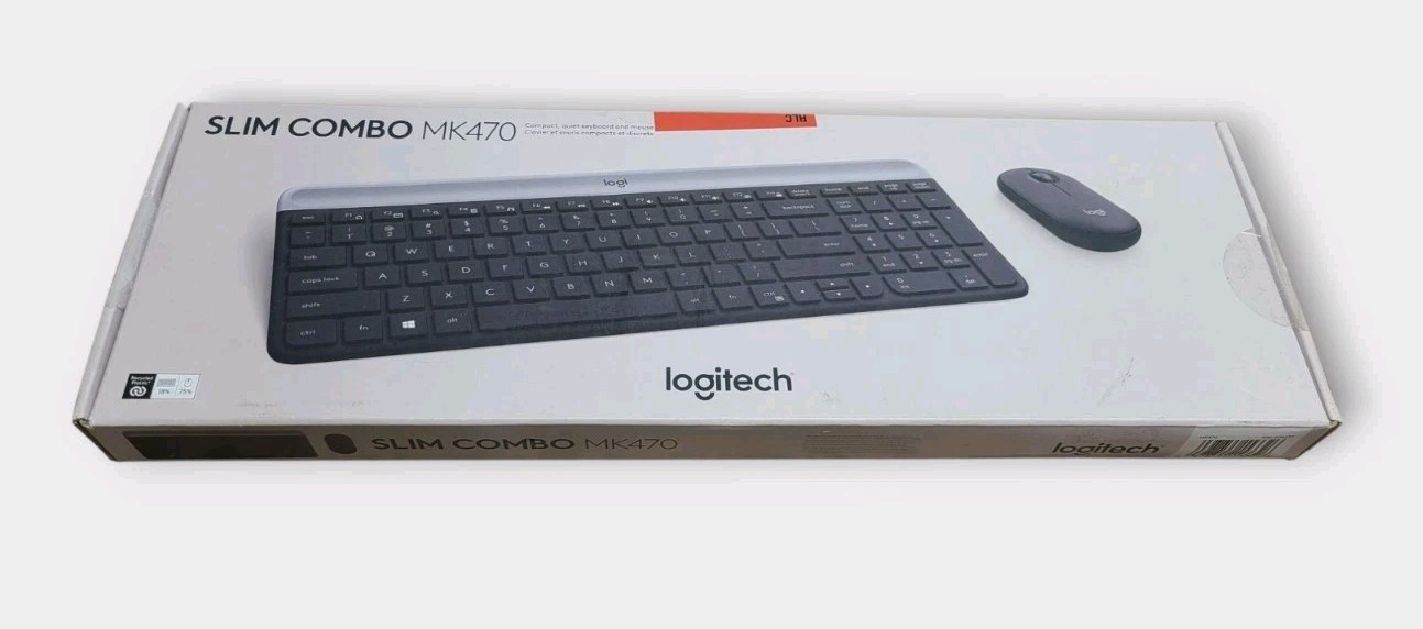 Logitech - MK470 Full-size Black Wireless Scissor Keyboard and Mouse Bundle