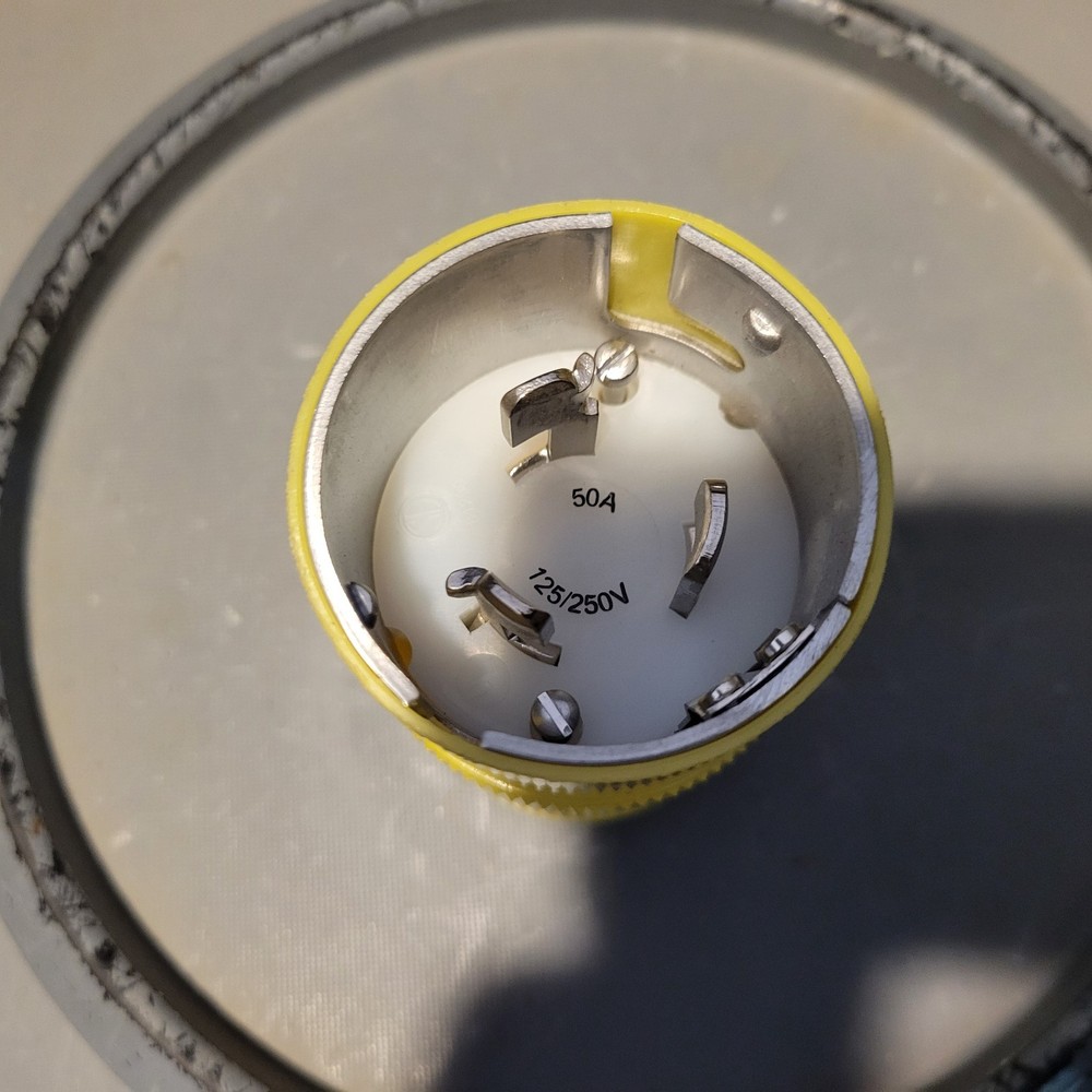 Marinco Turn & Pull Male Locking Plug, MISSING SCREWS, 50A, 125/250V