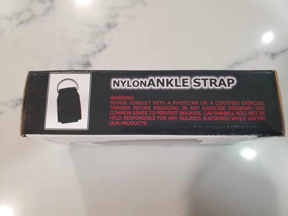 CAP BARBELL Single Nylon Ankle Strap MATB-404 Black Adjustable Exercise Machine