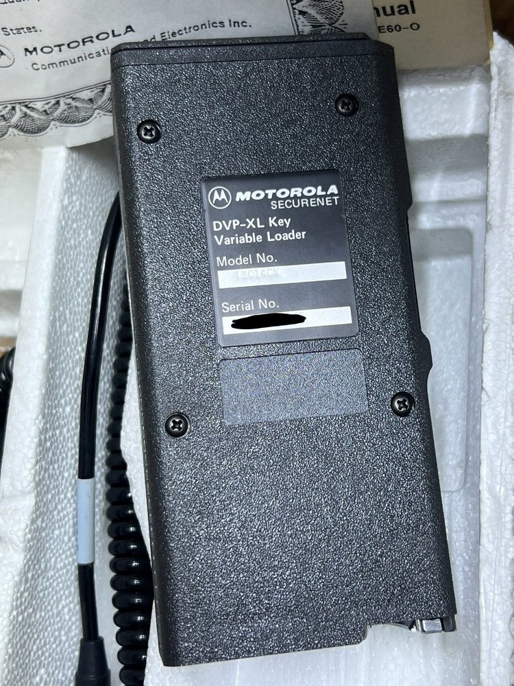 Motorola Saber Encryption Key Loader DVP-XL Variable Key Loader T3014CX SECURENE