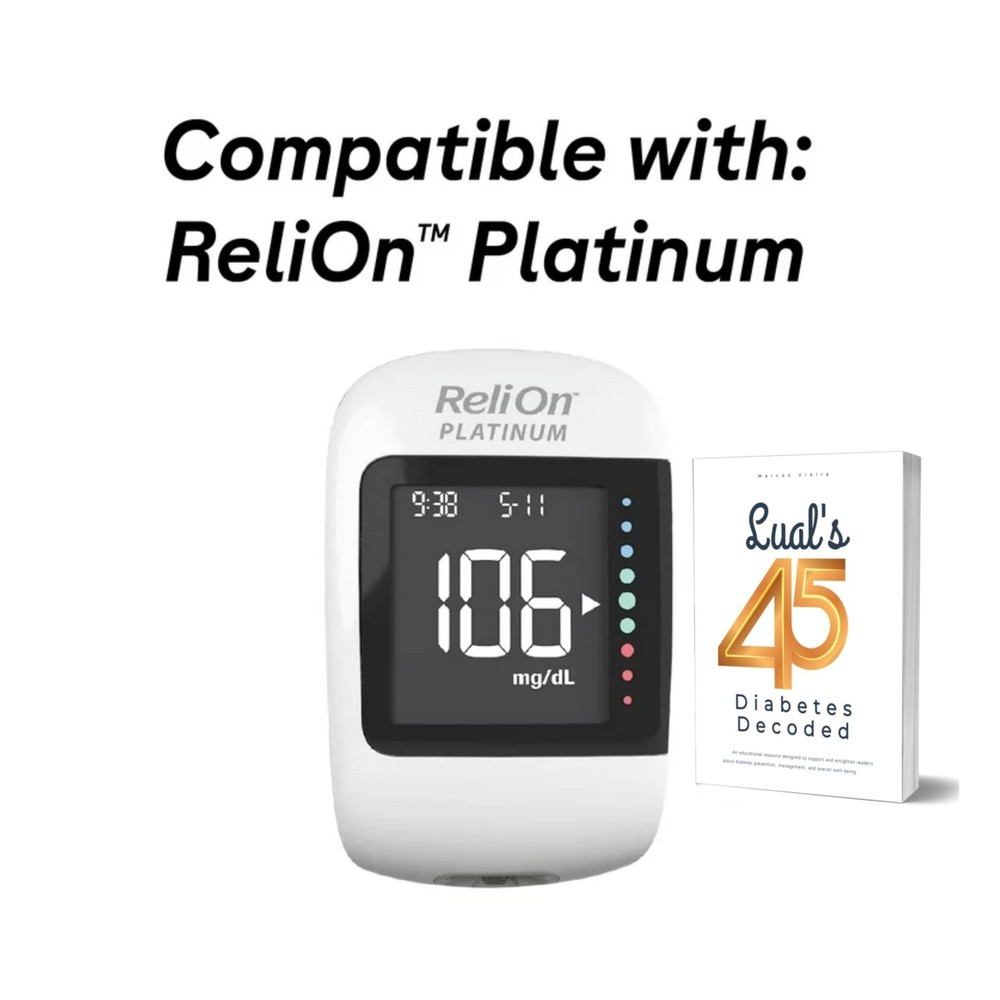Relion Platinum Test Strips 50 Count. Compatible with ReliOn Platinum Meter, ...