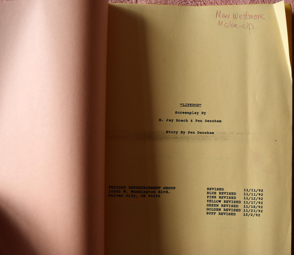 1992 Original Lifepod Revised Draft Screenplay Script Color Pages