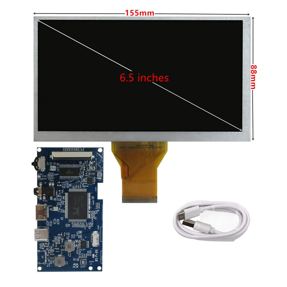 6.5 Inch AT065TN14 LCD Display Screen DIY Type-c Mini HDMI Driver Control Board