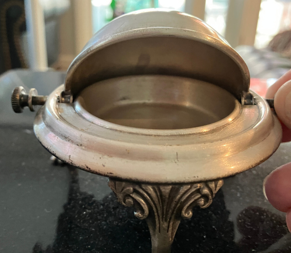 Footed Dome box w/rotating cover/amazing detail. Silver plate.  CLOSE-OUT