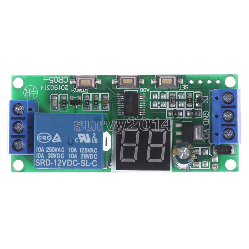 Multifunction Digital Time Infinite Delay Switch Timer Relay Module DC5V 12V 24V
