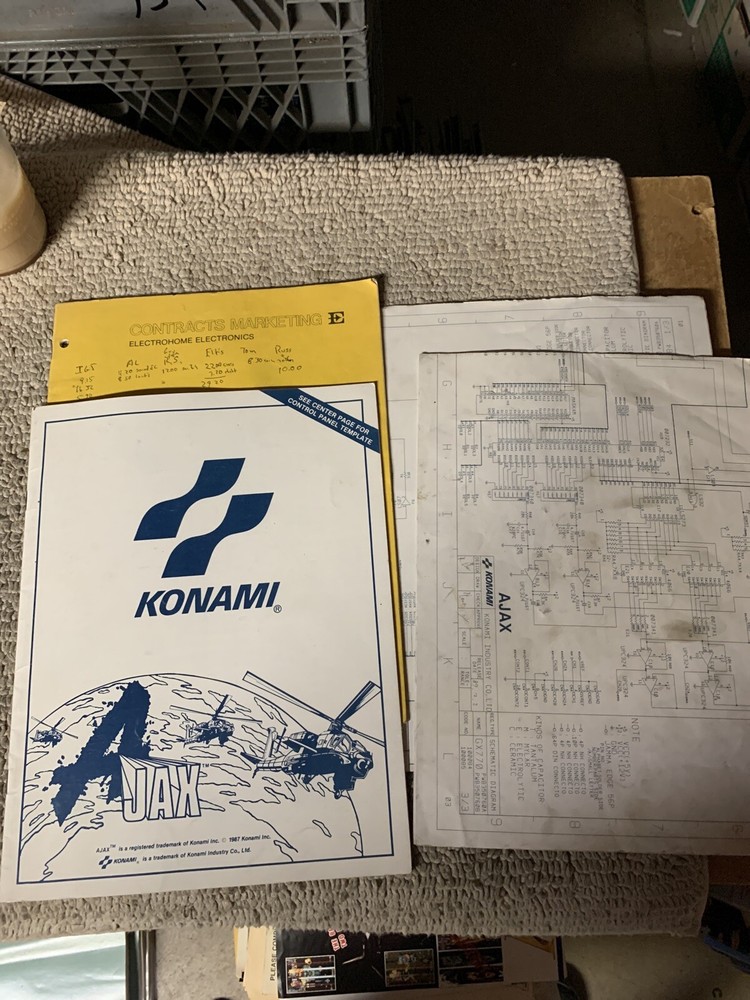 original Ajax Konami arcade video game manual