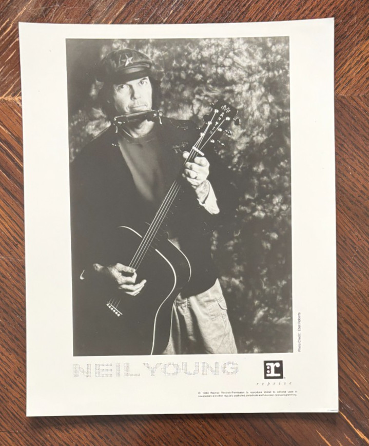 Neil Young Press Photos Lot - 4 Vintage 8x10 B&W 1989-1994 (Crazy Horse)