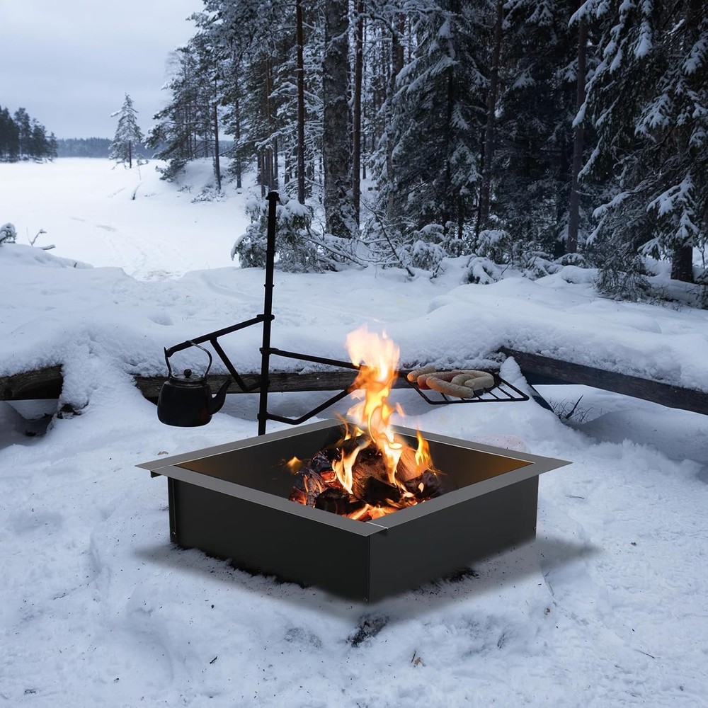 30"Fire Pit Ring, Heavy Duty Fire Pit Liner Insert Campfire Ring Above In-Ground