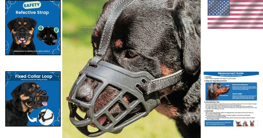 Soft Silicone Large Dog Muzzle - Comfortable Anti-Biting and Chewing Solution