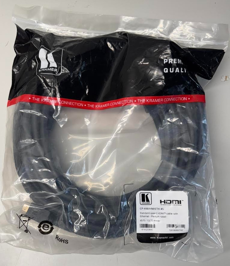 Kramer 45' Plenum-Rated HDMI Cable with Ethernet CP-HM/HM/ETH-45