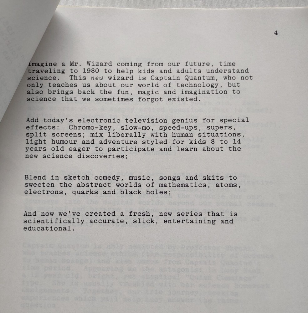 Captain Quantum Television Show Proposal script by Fred Alan Wolf physicist 1979