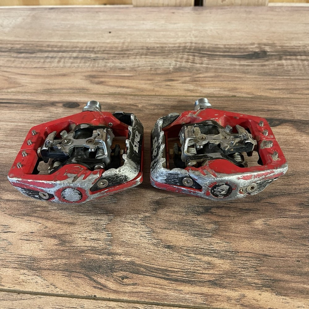 SINZ WPD-103 Clipless MTB Pedal Red Alloy Platform 9/16