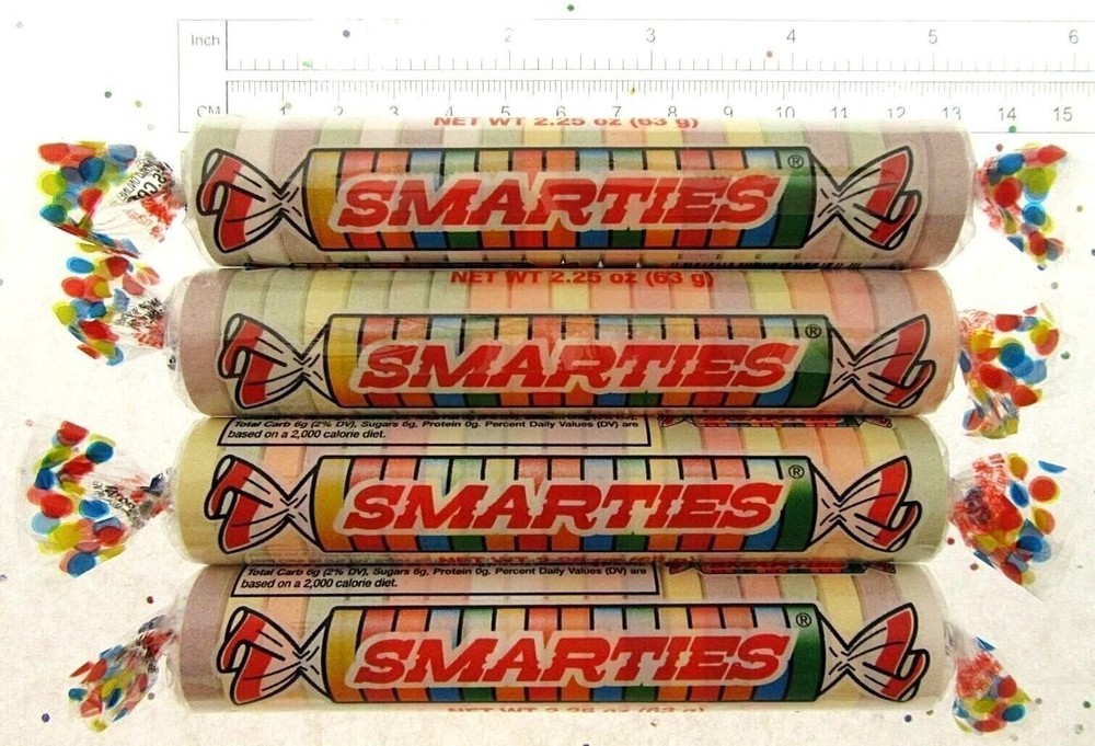 Smarties ~ 4 Huge Rolls ~ Extra Large ~ Candy 2.25 oz ea Smarty