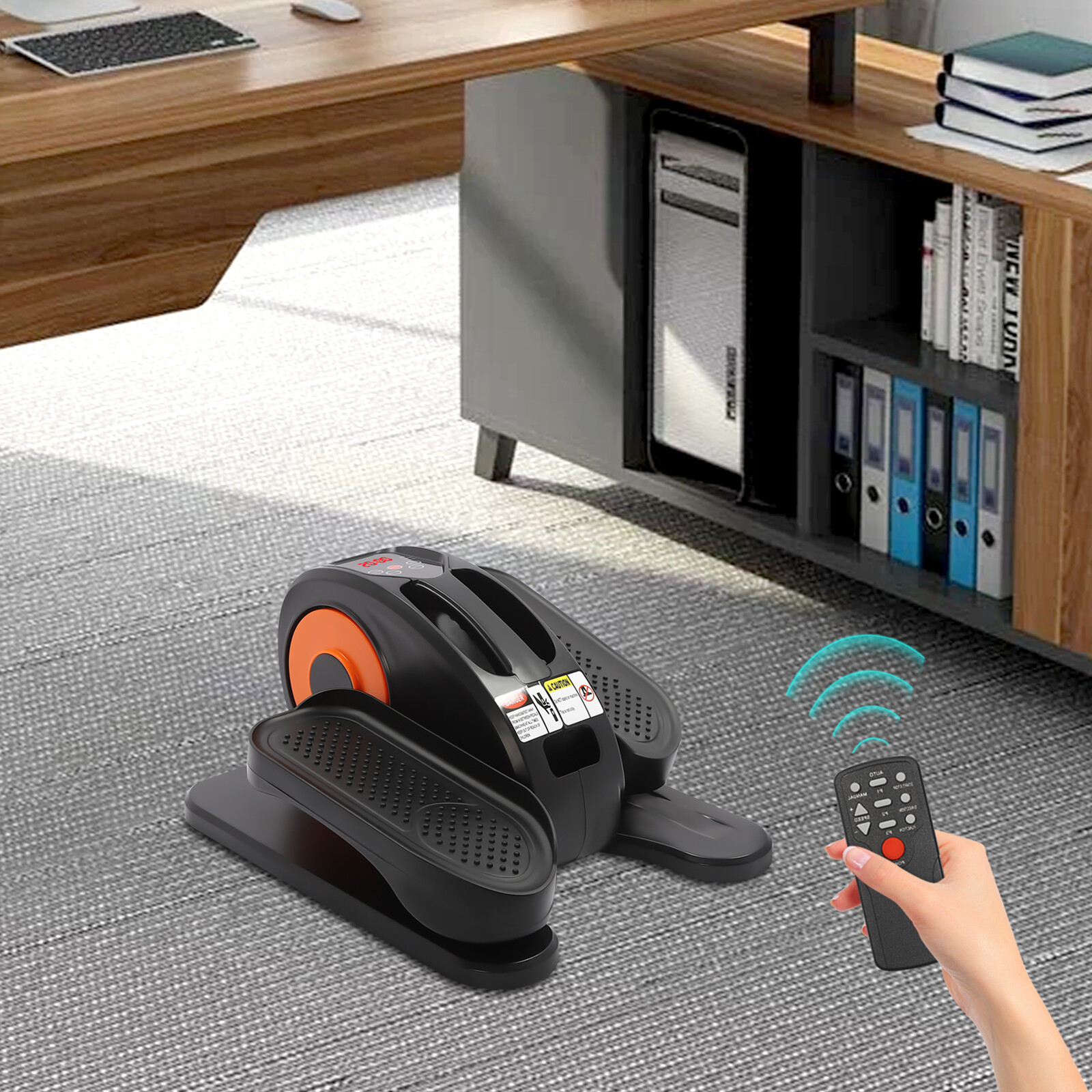 Under Desk Elliptical Machine Home Electric Seated Leg Pedal Exerciser w/ Remote