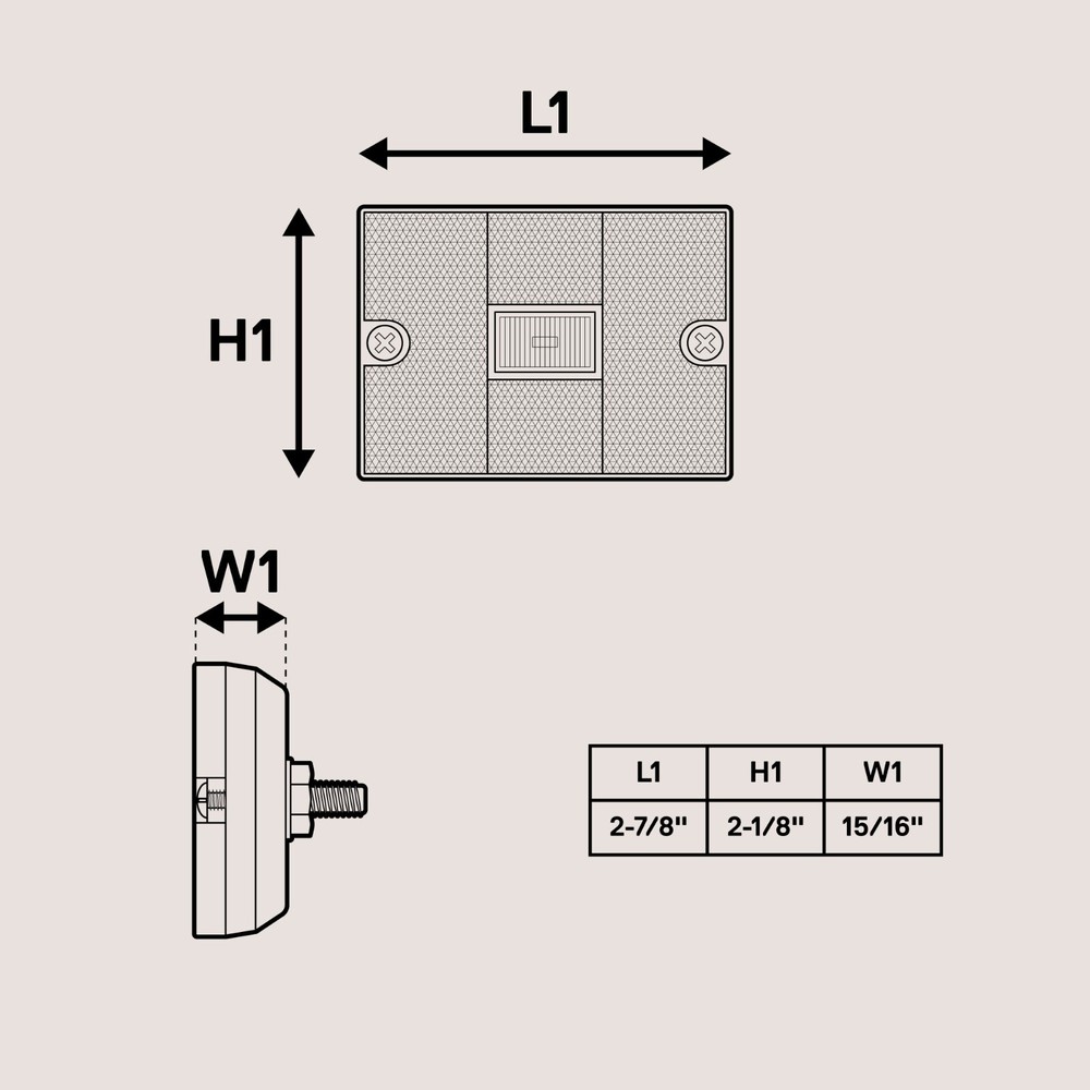 2pc DOT Stud-Mount Amber LED Side Marker Light for Utility Boat Trailers Over 80