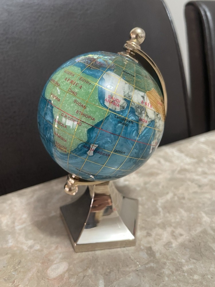 Gemstone Globe Small Desk Globe Blue