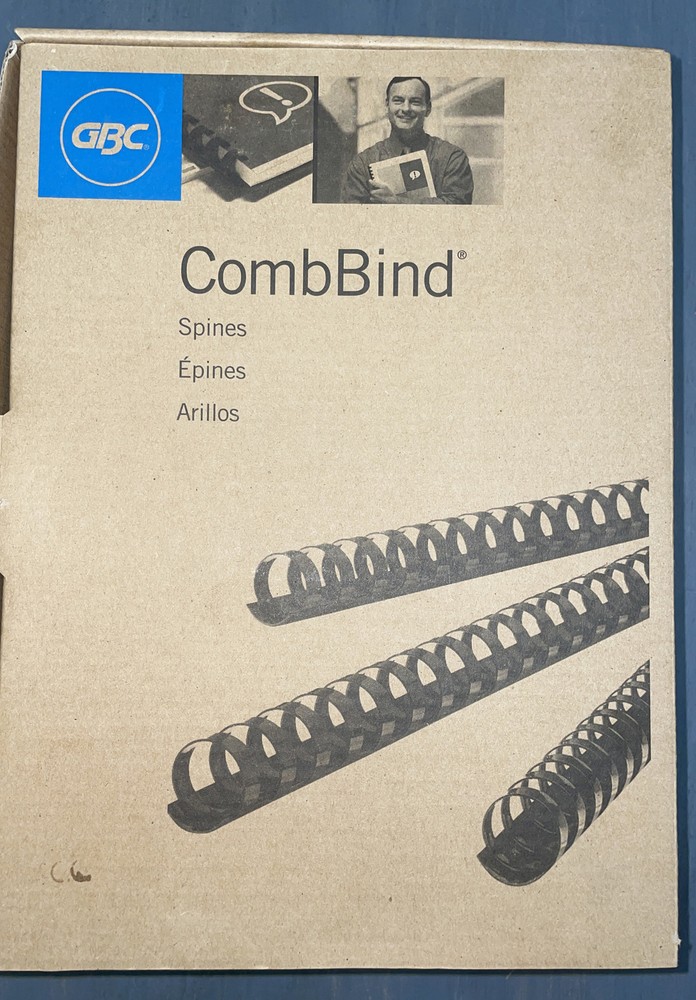 Combbind Standard Spines, 3/4" Diameter, 160 Sheet Capacity, Black, 100/Box