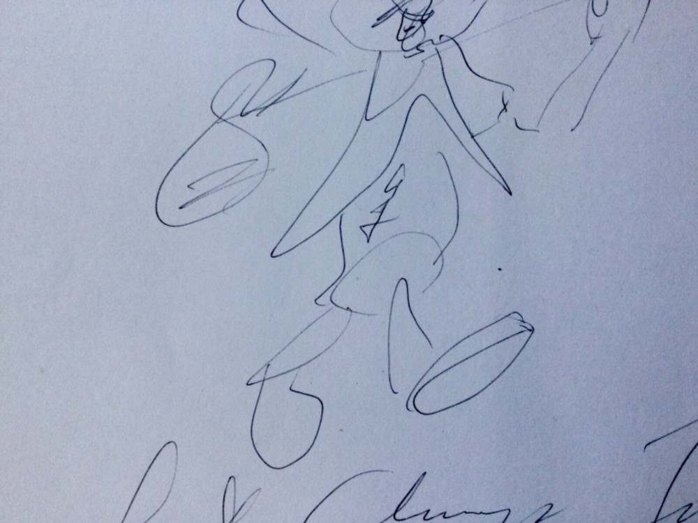 FATS DOMINO 1928-2017 rare hand drawn sketch signed.