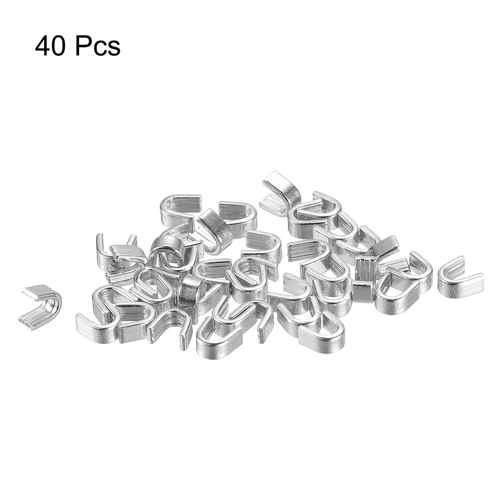 40Pack #5 U Shape Top Stoppers for Zippers Replacing Silver Tone