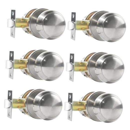 Passage Door Knobs Satin Nickel Door Knobs, for Hallway & Closet Non 6 Pack