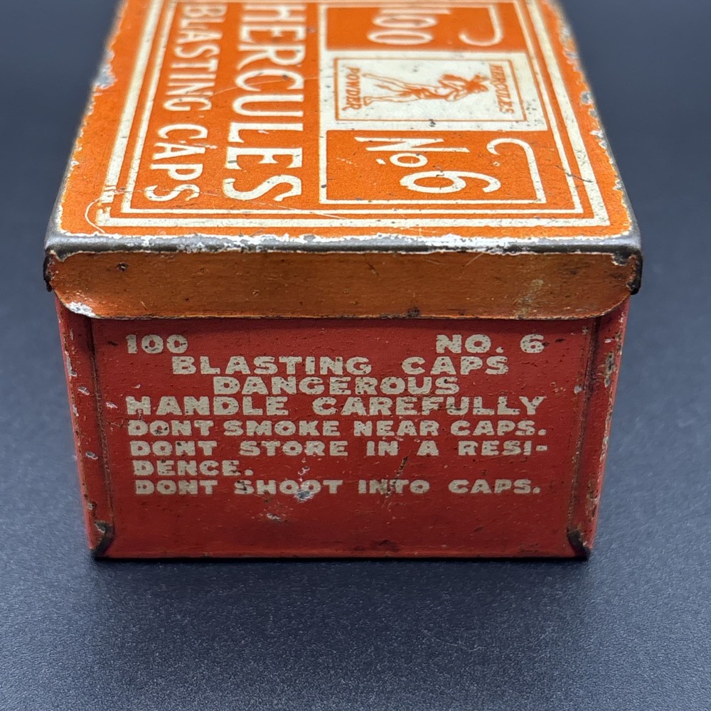 Vintage Empty Hercules No. 6 Blasting Cap Tin