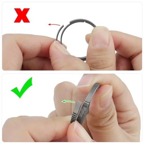 Titanium Keychain Rings Set, Side Push Split Key Ring Heavy Duty A S+L