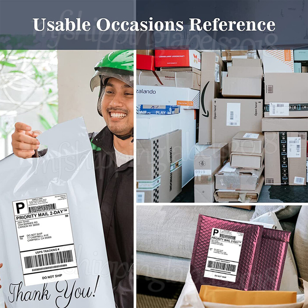 100-10000 4x6 Fanfold Direct Thermal Shipping Labels for Zebra & Rollo Printers