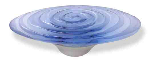 (12 Pack) 3-3/4" Betsy Fields Swirl Pull Light Blue with Satin Nickel