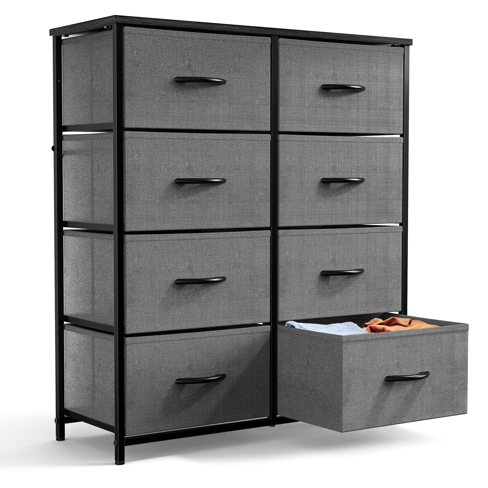 8 Drawers Dresser for Bedroom Chest Organizer Storage Tower with Fabric Bins