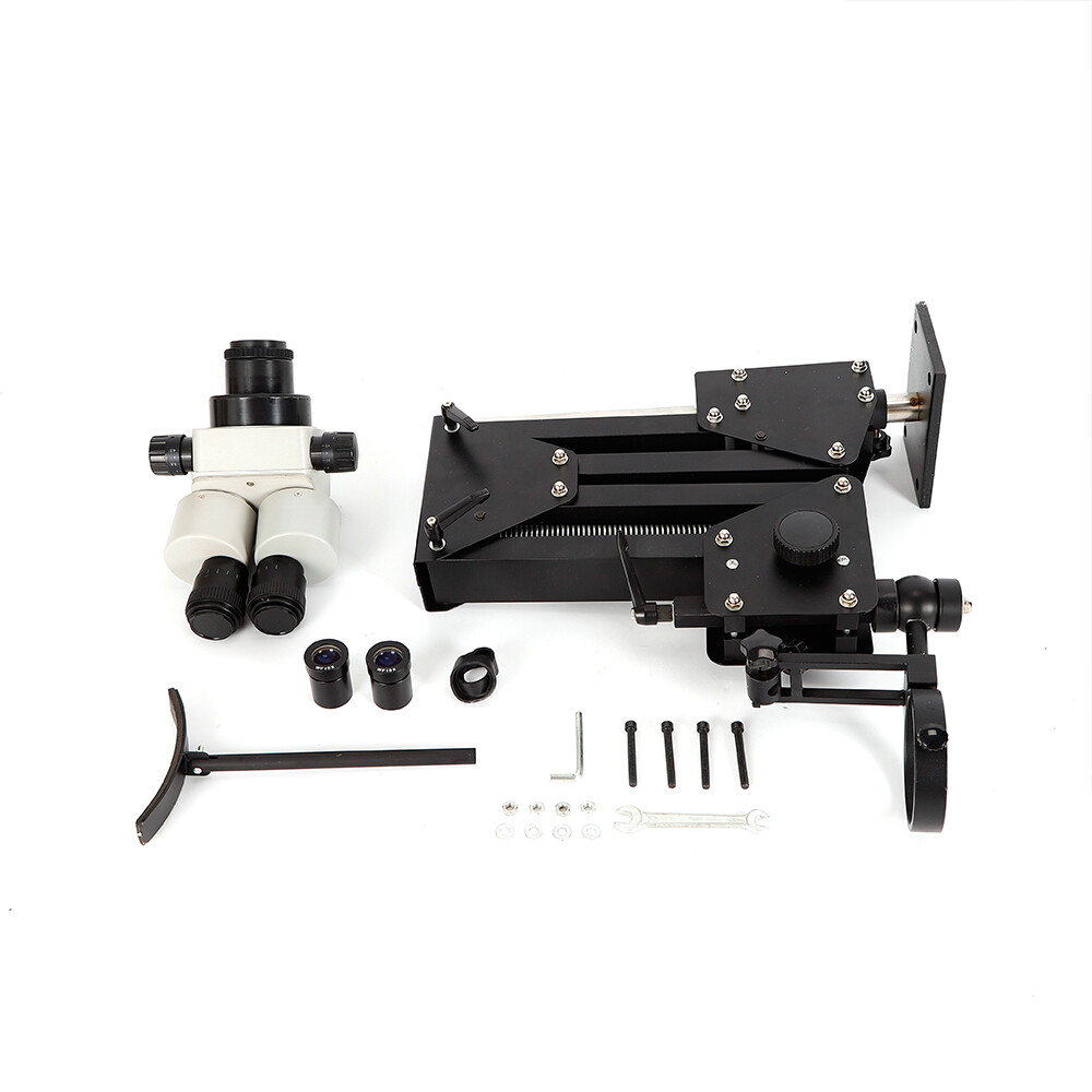 7x-45x Zoom Micro Inlaid Mirror Multi-directional Microscope+Stand Jewelry Tools