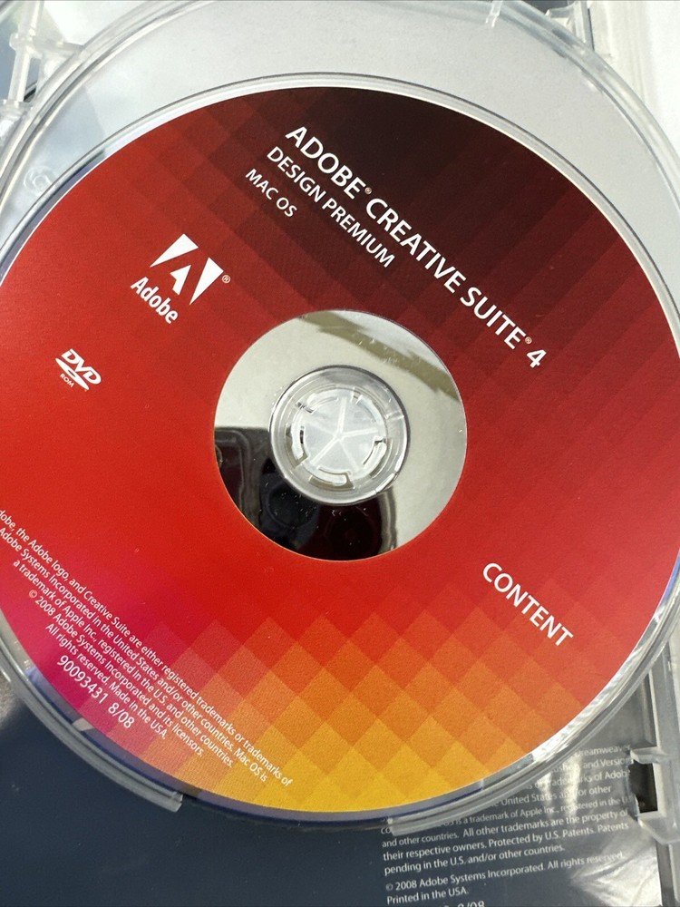Adobe Creative Suite 4 Design Premium For Mac Is Student DVD’s w/ Serial # READ