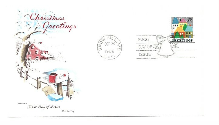 2245  Christmas Scene 1986 Jackson FDC
