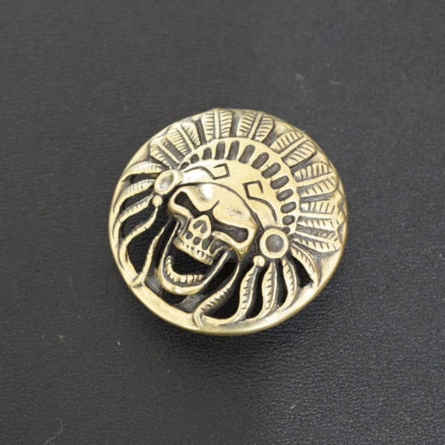 Solid Brass Conchos Decor Leather Craft Skull Rivet Stud Punk Screw Back