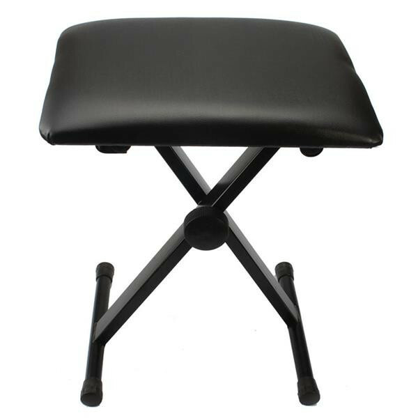 New  Adjustable Folding Piano Bench Stool Seat Black