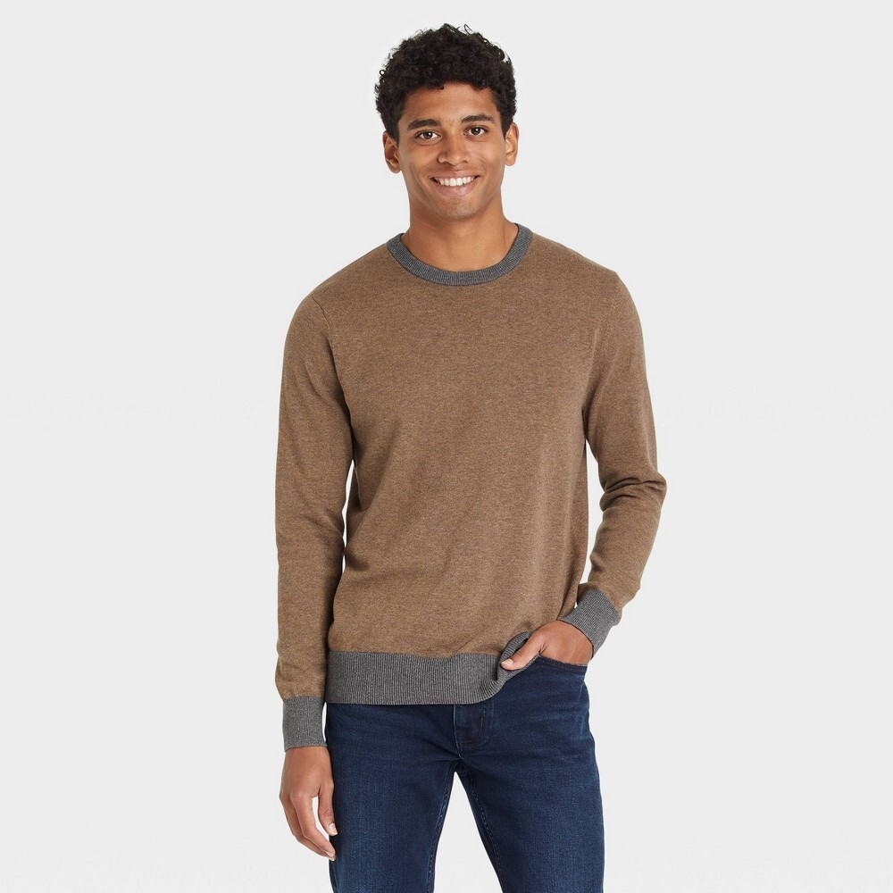 Mens Pullover Sweater - Goodfellow & Co Tan Large