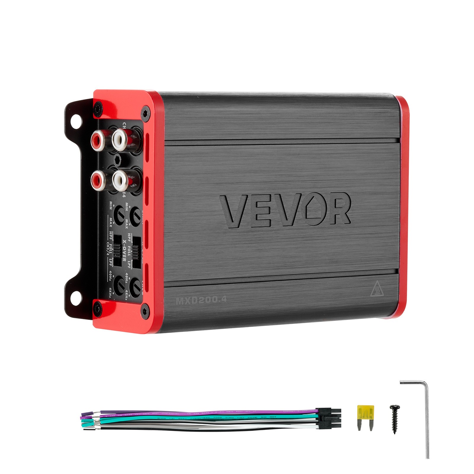 VEVOR Car Audio Amplifier Car Amplifier 4-Channel Class D Max. 4x120W at 4 Ohms
